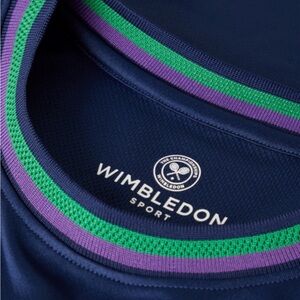 Wimbledon Core Performance Tee with Green & Purple Trim
